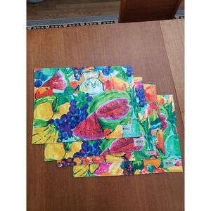 Watercolor Vinyl Placemats Fruit Daiquiri Set Of Four Dillards‎ 19x14